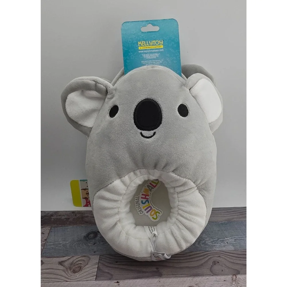 Kellytoy Squishmallows Koala Plush Slippers Size 11/12 Kids Gray New - Picture 2 of 3